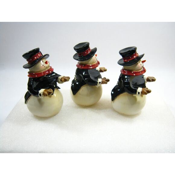 Vintage Christmas Holiday Decor Snowman set Signed 2004 P.I.L Finely Detailed - Picture 5 of 10
